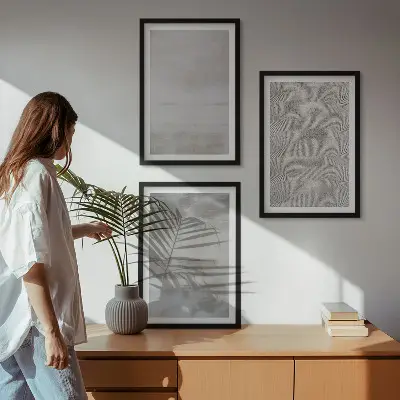 Keretezett képszett hálószobába modern minimalista textúrákkal