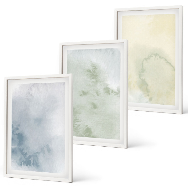 Keretezett kép szett hálószobába Pasztell akvarell vászonra