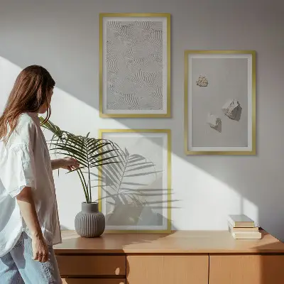 Homokkő modern festett kép szett hálószobai dekoráció