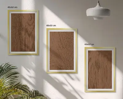 Keretezett képszett minimalista fa textúra mintával hálószobába