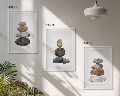 Minimalista bohém köves kép szett keretezett falikép hálószobába