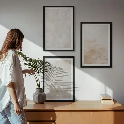Keretezett képszett hálószobába divatos pasztell textúrák mintával