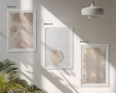 Keretezett képszett hálószobába finom textúrák bohém természet stílusban