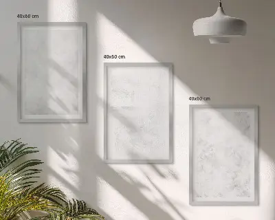 Keretezett képszett hálószobába fehér foltos minimalista háttérrel