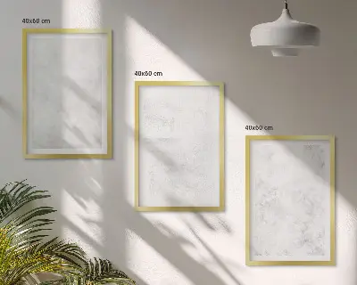 Keretezett képszett hálószobába fehér foltos minimalista háttérrel