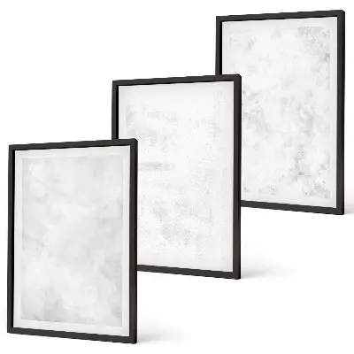 Keretezett képszett hálószobába fehér foltos minimalista háttérrel