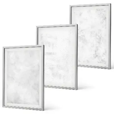 Keretezett képszett hálószobába fehér foltos minimalista háttérrel
