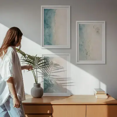 Akvarell stílusú vászon faliképkészlet minimalista stílusban