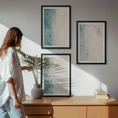 Akvarell stílusú vászon faliképkészlet minimalista stílusban