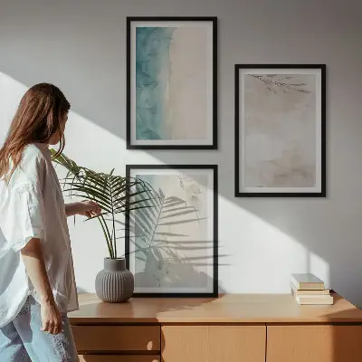 Fali dekorációs képkészlet finom akvarell textúrákkal