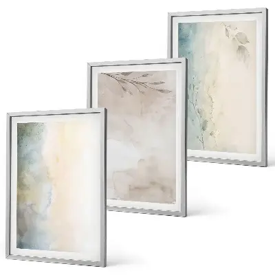 Finom akvarell kartonok keretezett képszett hálószobába