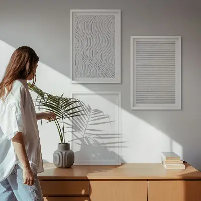 Keretezett képszett hálószobába fényes homokmintás struktúrákkal