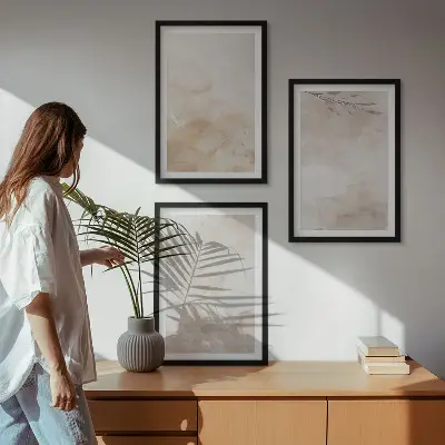 Akvarell pasztell levelek faliképkészlet akvarell pasztell levelek mintás fali dekoráció