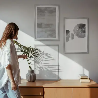 Absztrakt modern szerkezetek keretezett képszett hálószobába