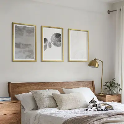 Absztrakt modern szerkezetek keretezett képszett hálószobába