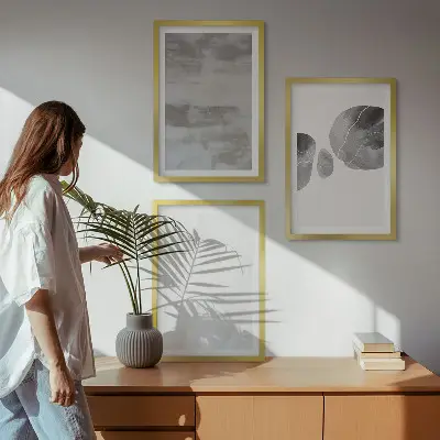 Absztrakt modern szerkezetek keretezett képszett hálószobába