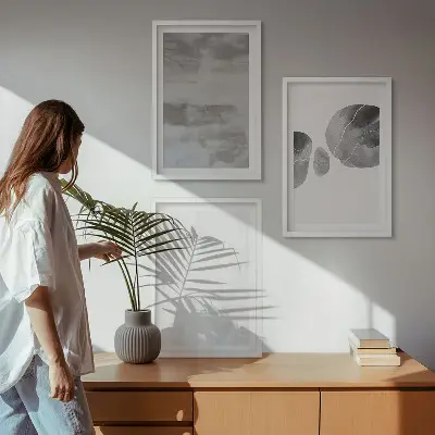 Absztrakt modern szerkezetek keretezett képszett hálószobába