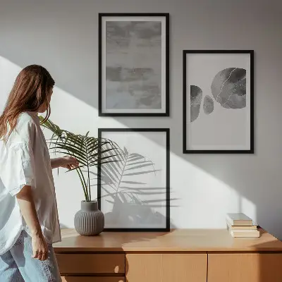 Absztrakt modern szerkezetek keretezett képszett hálószobába