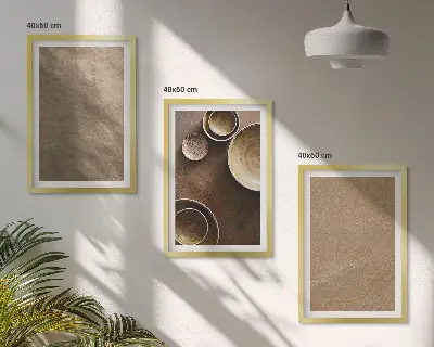 Fali dekorációs képkészlet minimalista kőépítmények mintával