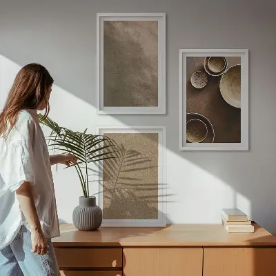 Fali dekorációs képkészlet minimalista kőépítmények mintával