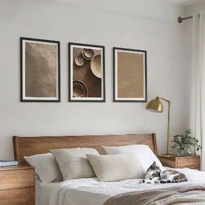 Fali dekorációs képkészlet minimalista kőépítmények mintával