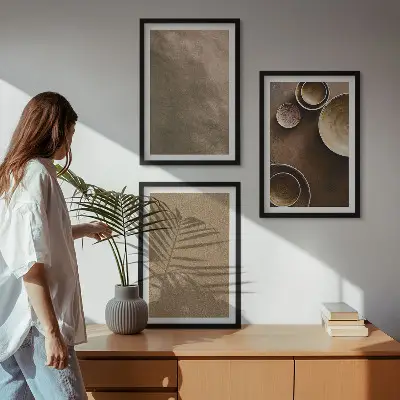Fali dekorációs képkészlet minimalista kőépítmények mintával