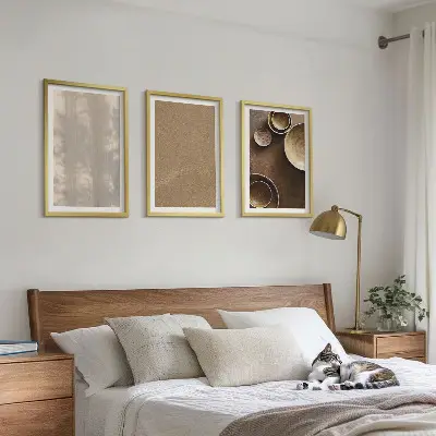 Keretezett kép szett hálószobába minimalista textúrastruktúrák mintával