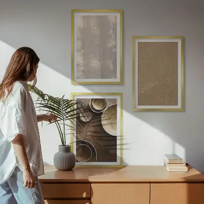 Keretezett kép szett hálószobába minimalista textúrastruktúrák mintával