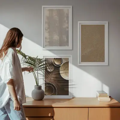 Keretezett kép szett hálószobába minimalista textúrastruktúrák mintával