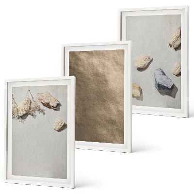 Keretezett kép szett hálószobába Stones beach természetes képződmények
