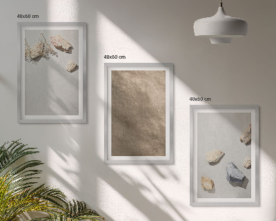 Keretezett kép szett hálószobába Stones beach természetes képződmények
