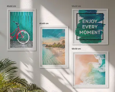Dekorációs képkészlet nappaliba tengeri hajós és kerékpáros inspirációval