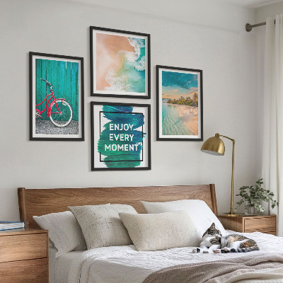 Dekorációs kép készlet nappaliba Tengeri hajó kerékpár inspiráció