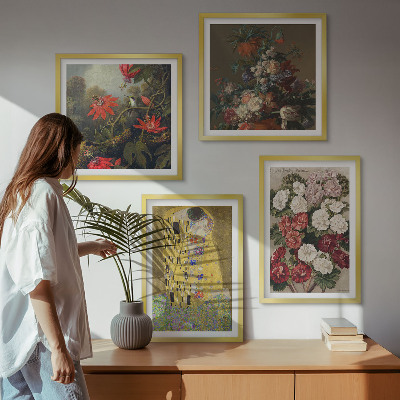 Dekorációs kép készlet nappaliba A fa virágai Klimt festmény