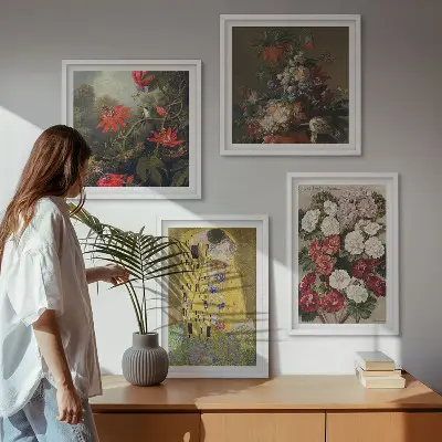 A fa virágai Klimt festmény dekorációs kép készlet nappaliba