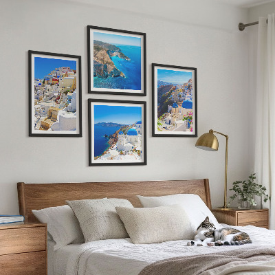 Keretezett poliptichon Építészeti tájkép Oia Santorini, Görögország