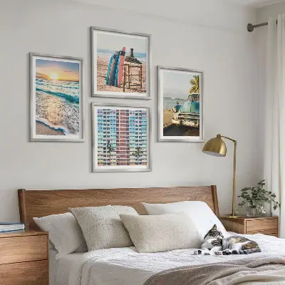 Miami naplemente kilátás keretezett poliptichon