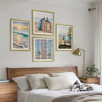 Miami naplemente kilátás keretezett poliptichon