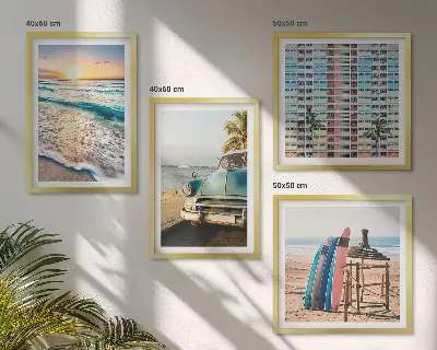 Miami naplemente kilátás keretezett poliptichon