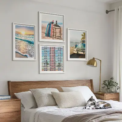 Miami naplemente kilátás keretezett poliptichon