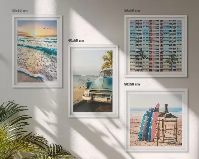 Miami naplemente kilátás keretezett poliptichon
