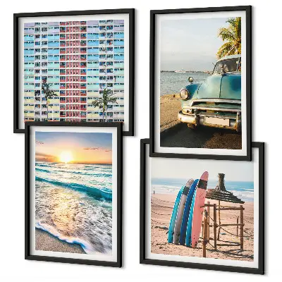 Miami naplemente kilátás keretezett poliptichon