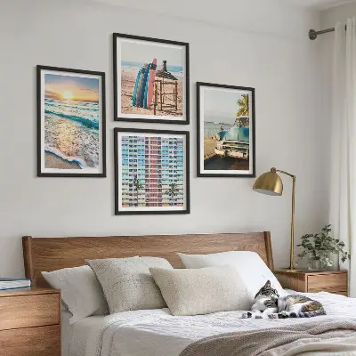 Miami naplemente kilátás keretezett poliptichon
