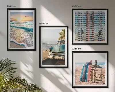 Miami naplemente kilátás keretezett poliptichon