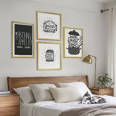 Dekorációs kép készlet nappaliba Grafikus étel kulináris szlogenek