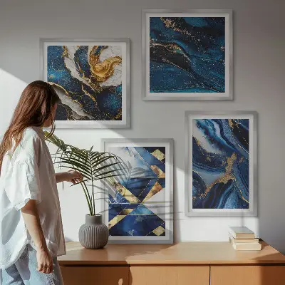 Dekorációs kép készlet nappaliba absztrakt elegáns mintákkal