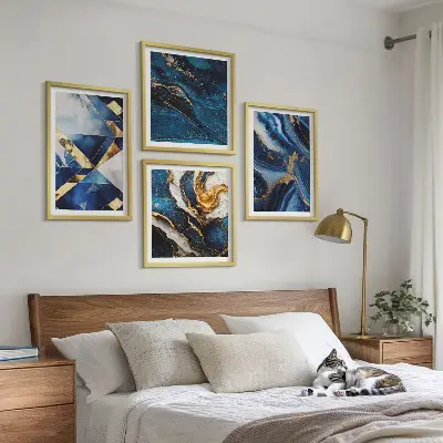 Dekorációs kép készlet nappaliba absztrakt elegáns mintákkal