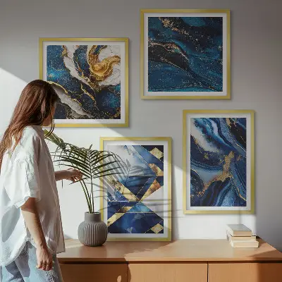 Dekorációs kép készlet nappaliba absztrakt elegáns mintákkal