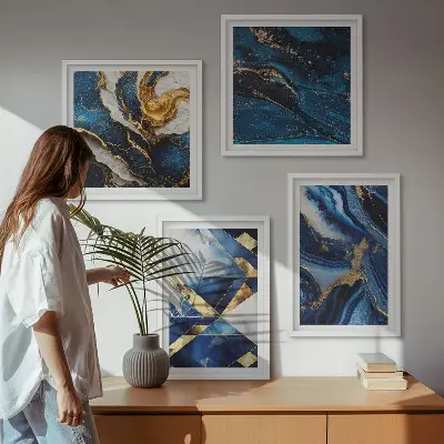 Dekorációs kép készlet nappaliba absztrakt elegáns mintákkal