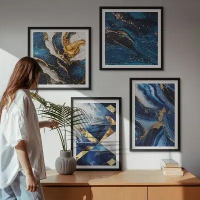 Dekorációs kép készlet nappaliba absztrakt elegáns mintákkal